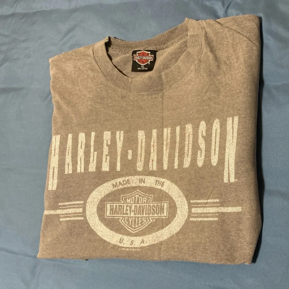 Vintage Harley Davidson Motorcycle T-shirt Mens X-Large Gray Heritage Lisle IL - Picture 1 of 16